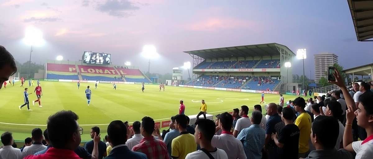 Goa Football Dynamo regional league match showing Kolkata stadium with local fans