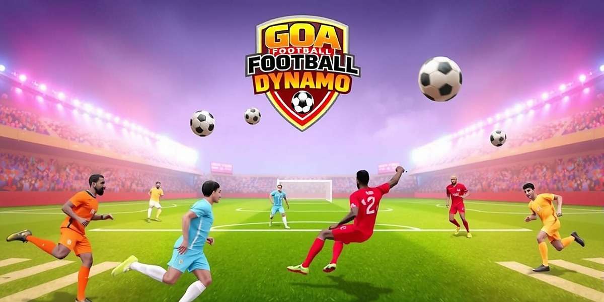 Goa Football Dynamo gameplay showing Indian football stadium with players in action